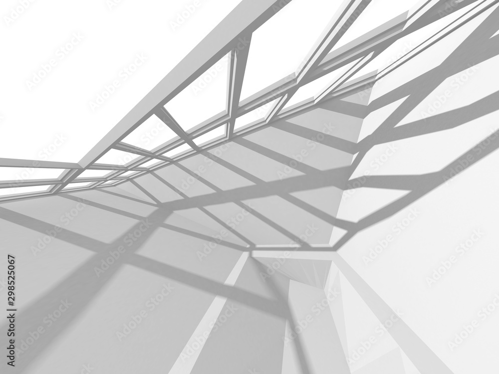 Fototapeta premium Futuristic White Architecture Design Background