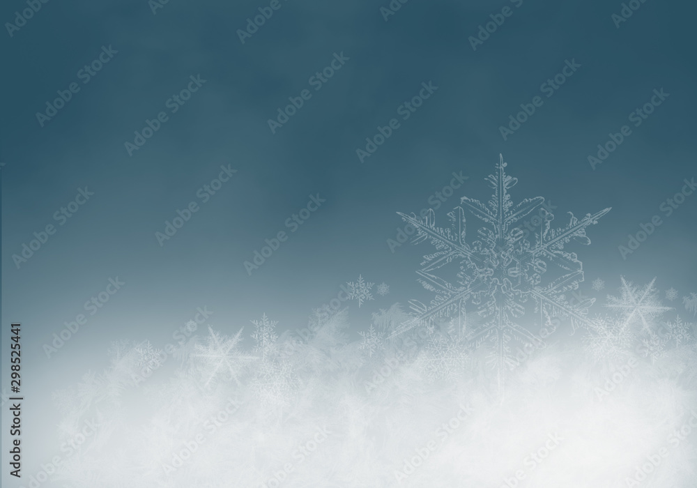 Blue Winter Background with snowflakes for your own creations