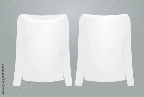 White off shoulder sweater. vector illustration