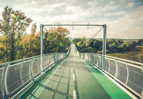 Photography Bridge between between Slovakia and Austria during the sunset