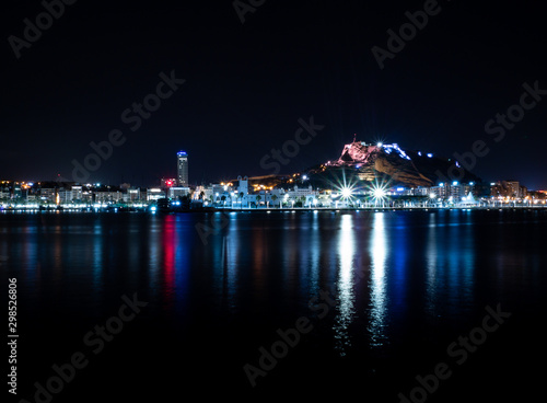  Pleasure craft port with reflections at night. Alicante © Miguel Fernandez