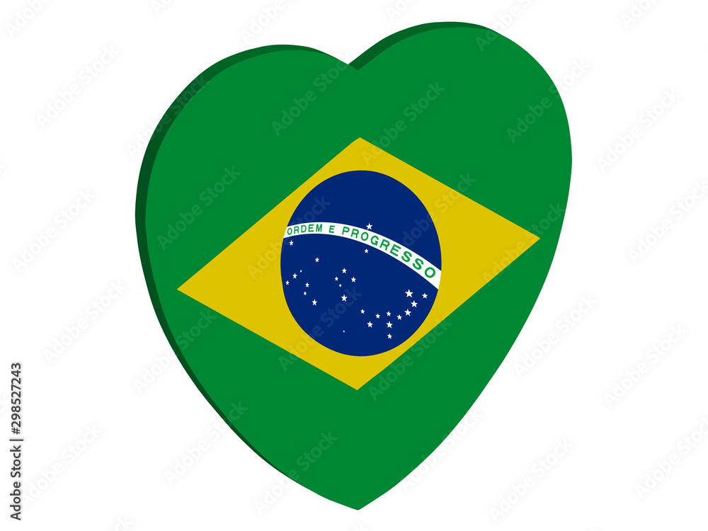 Fototapeta premium 3D Flag of Brazil Vector illustration eps 10