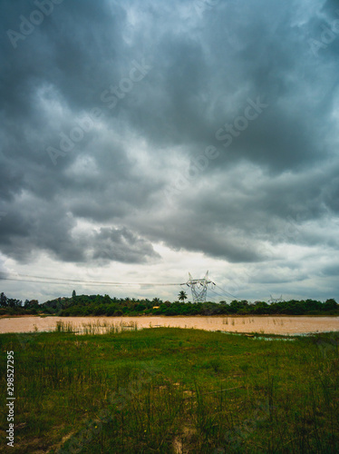 field and blue sky