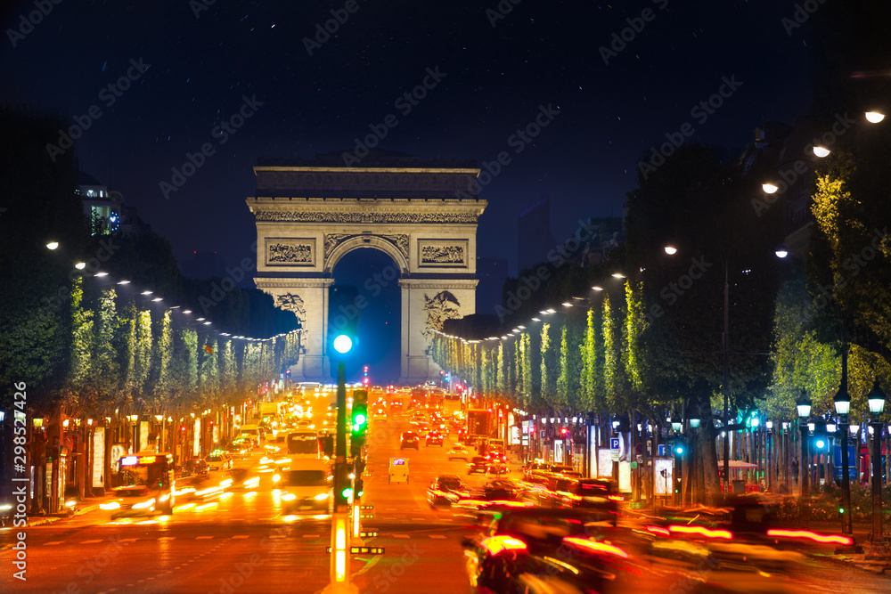 Arc de Triumph and Champs Elysees boulevard Paris