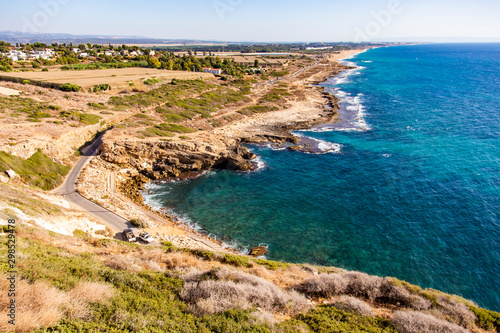 The rocky coast of the Mediterranean sea,the Grotto of Rosh Hanikra.