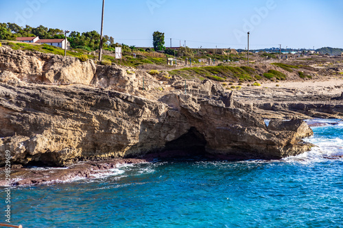The rocky coast of the Mediterranean sea,the Grotto of Rosh Hanikra.