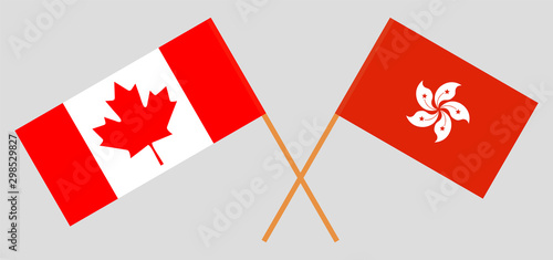 Hong Kong and Canada. Hongkong and Canadian flags