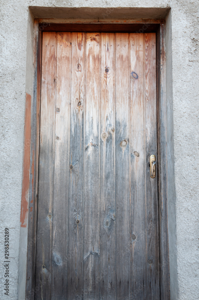 Wooden door in an old house