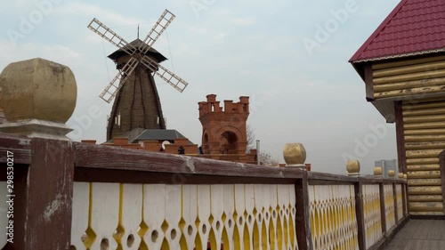 Scenery of the old Russian settlement in Izmailovsky Park of Moscow