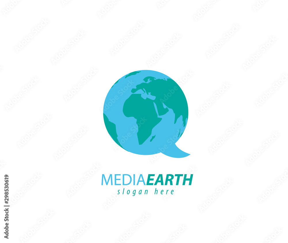 Media social Earth logo design