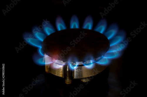 gas stove burner close-up, gas energy concept