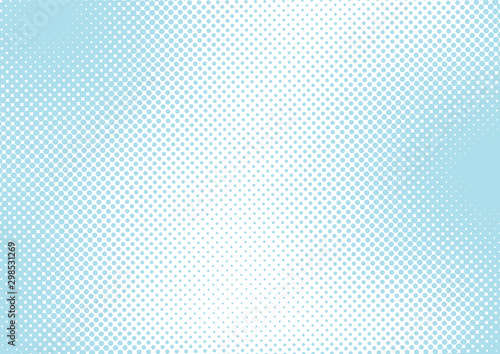 Baby blue pop art background in retro comic style with halftone dots design, vector illustration eps10