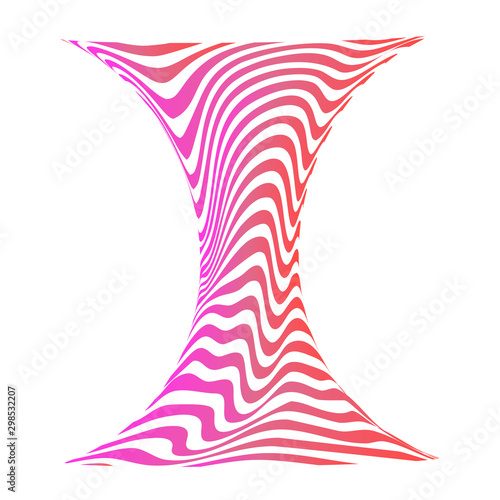 Vase distrort stripes twist form Vector logo. photo