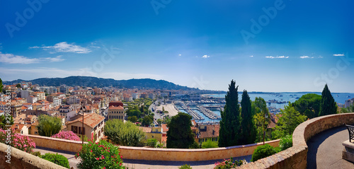 panoramic high angle view of the city of cannes the famous city of the south of france
