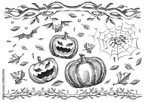 Halloween elements set