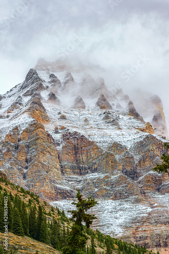 Mount Huber covered by snow and clouds.Yoho National Park.British Columbia.Canada photo