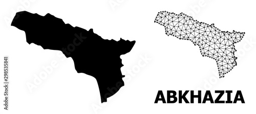 Solid and Wire Frame Map of Abkhazia