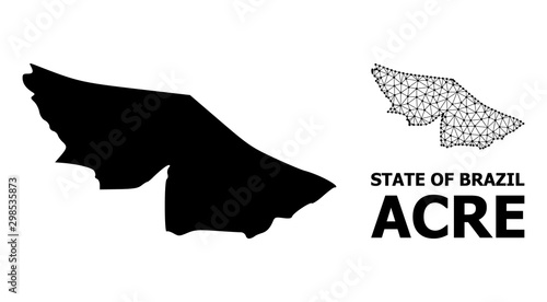 Solid and Wire Frame Map of Acre State