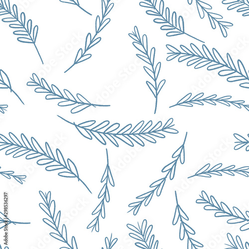 Flower leaves seamless pattern for wallpaper and textile design.