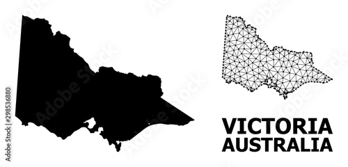 Solid and Wire Frame Map of Australian Victoria