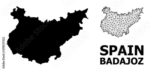 Solid and Wire Frame Map of Badajoz Province