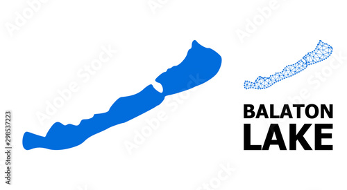 Obraz na plátně Solid and Carcass Map of Balaton Lake