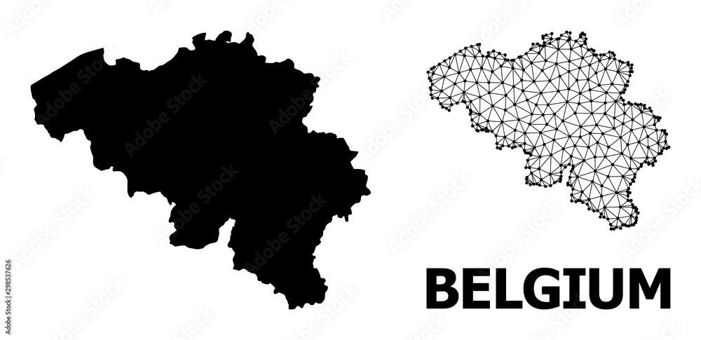 Solid and Mesh Map of Belgium