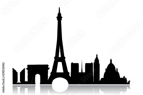 Paris city silhouette - stock vector