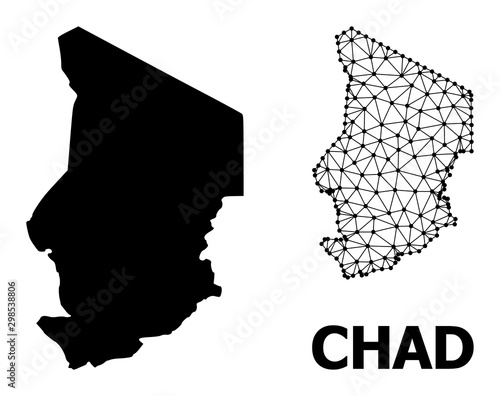 Solid and Wire Frame Map of Chad