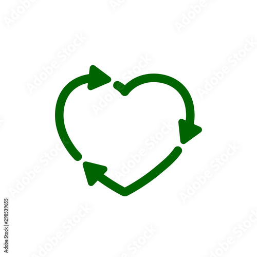 Recycle heart icon. Love eco sign – for stock