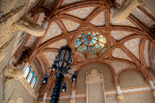Photography The interor Recinte Modernista de Sant Pau with its Gothic dome and stained glas