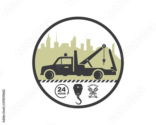 tow truck vector icon logo design