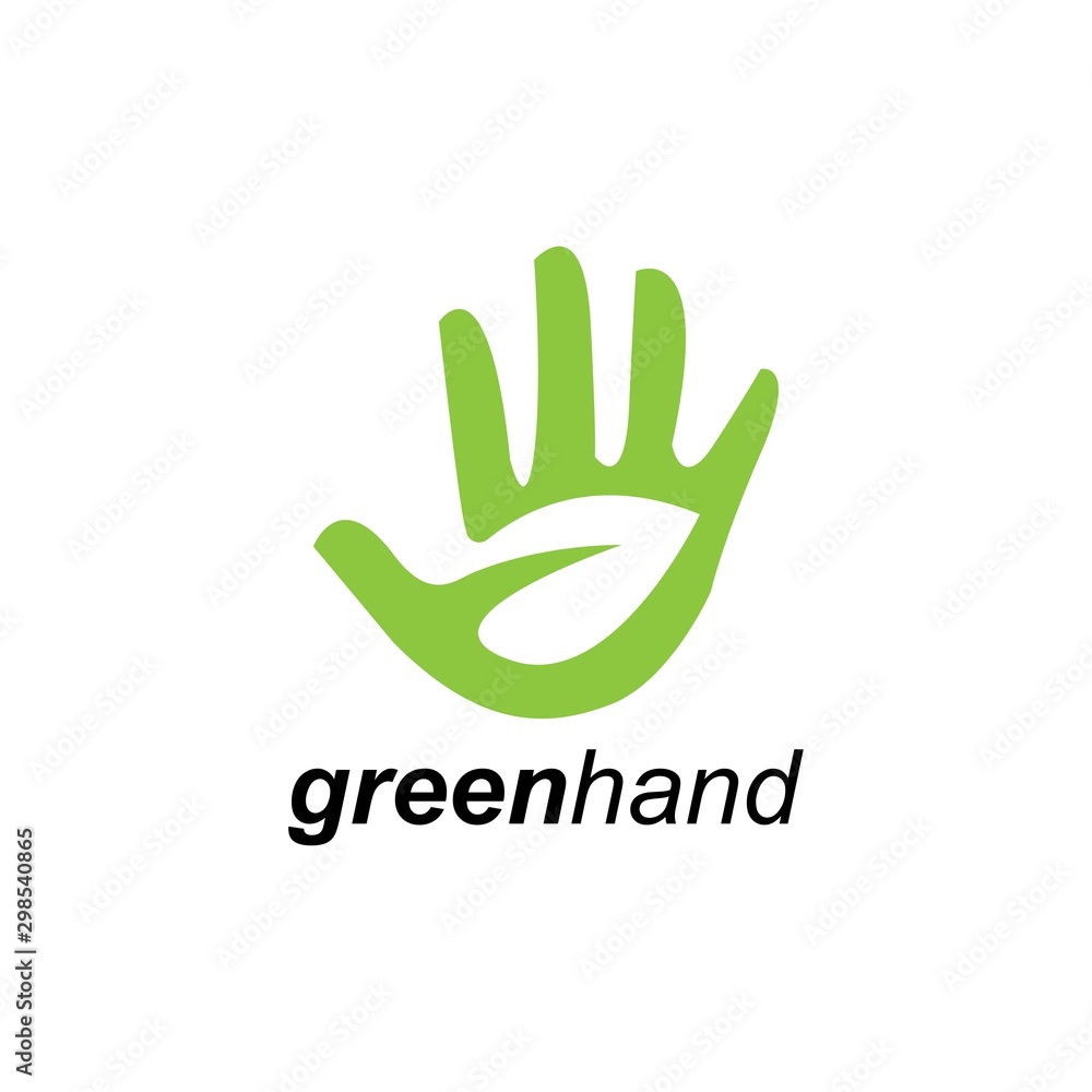 Leaf and hand logo design vector template Leaf and hand logo design vector template