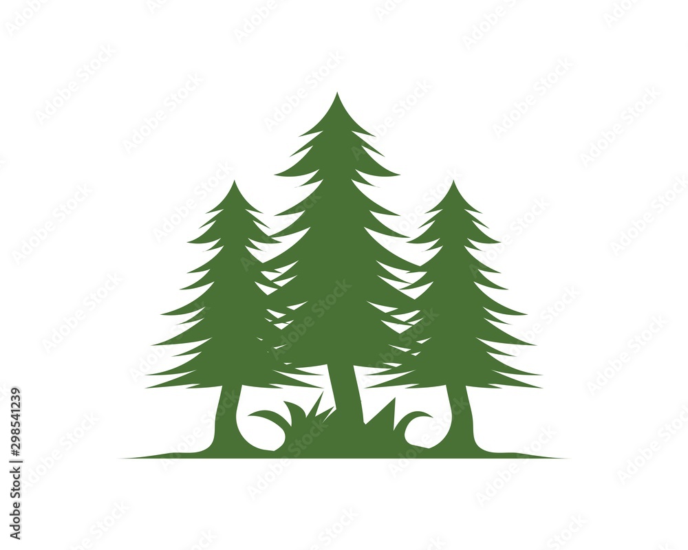 Obraz premium pines tree vector illustration design