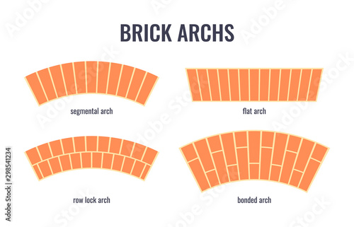 Vector brick icons in simple flat style