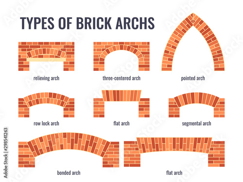 Vector brick icons in simple flat style