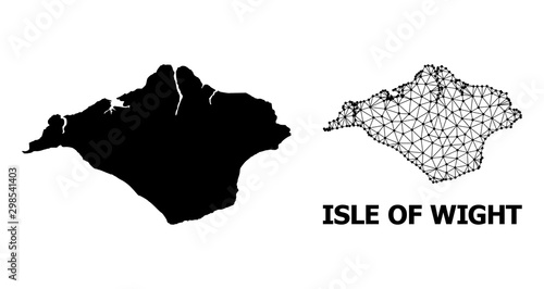 Photography Solid and Wire Frame Map of Isle of Wight