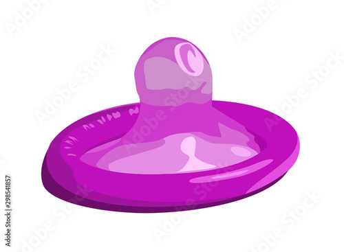 purple condom realistic vector illustration isolated