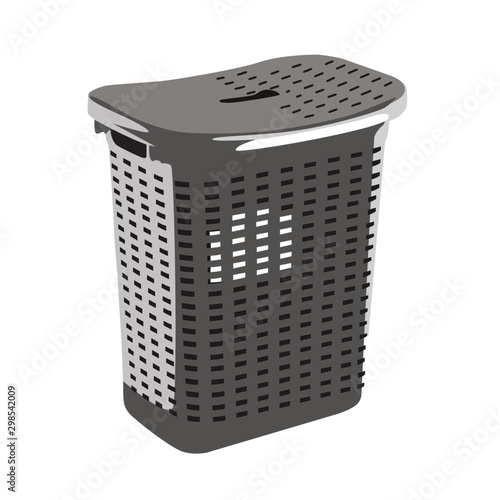 laundry basket realistic vector illustration isolated