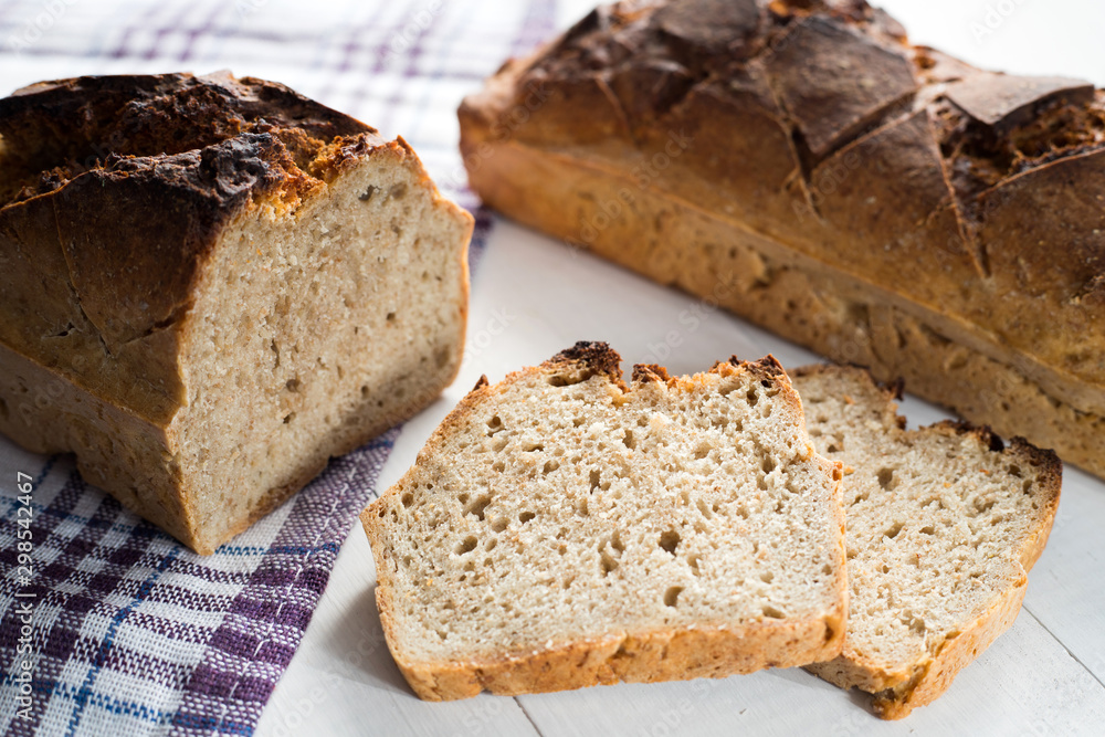 tasty bread baked at home, healthy homemade bread, bio ingredients tasty bread baked at home, healthy homemade bread, bio ingredients