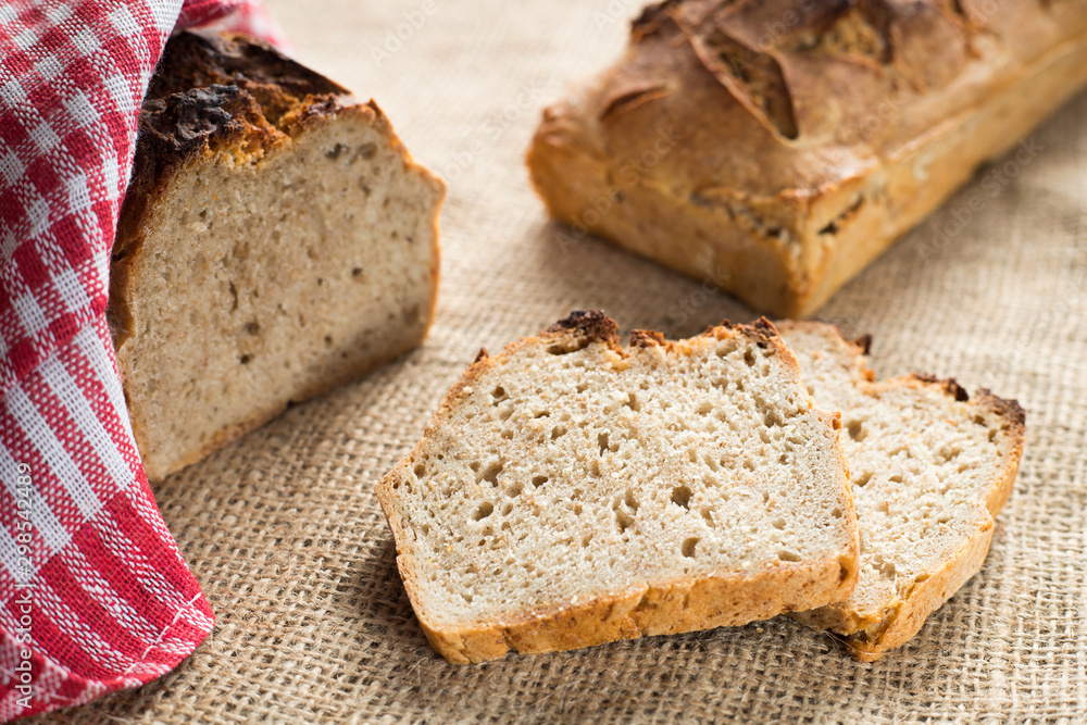 tasty bread baked at home, healthy homemade bread, bio ingredients tasty bread baked at home, healthy homemade bread, bio ingredients