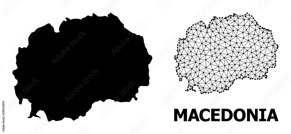 Obraz premium Solid and Wire Frame Map of Macedonia