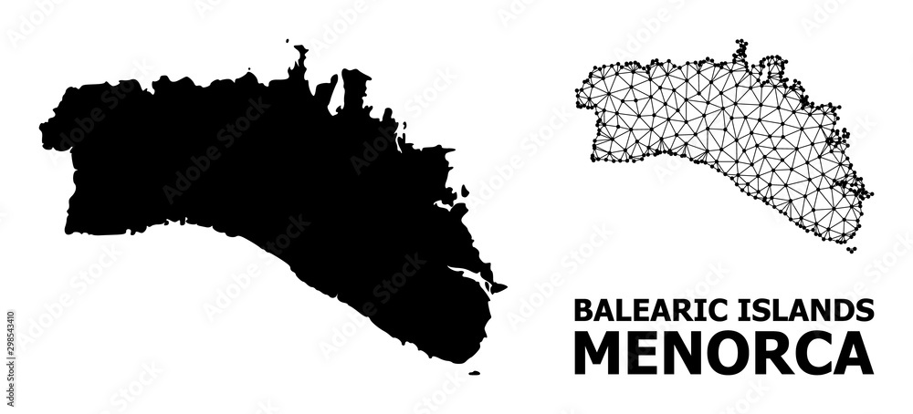Solid and Carcass Map of Menorca Island