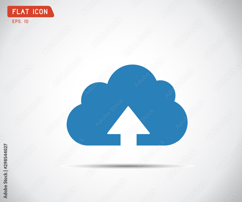 Flat Cloud upload icon, abstract logo, Vector illustration Flat Cloud upload icon, abstract logo, Vector illustration