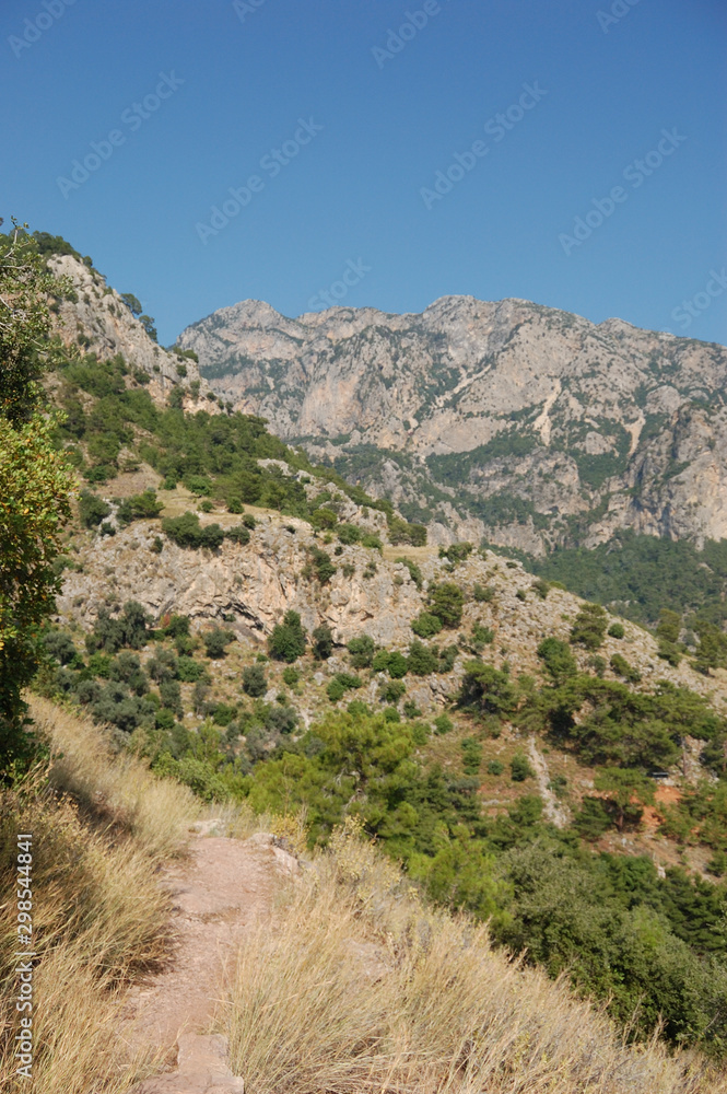 Fototapeta premium The gorgeous scenery on the Lycian Way on the passage leading to Kabak Köyü, Turkey