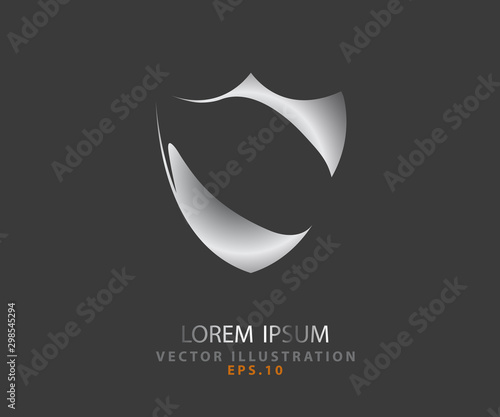 logo security company. vector emerald shield for protection, vector illustration