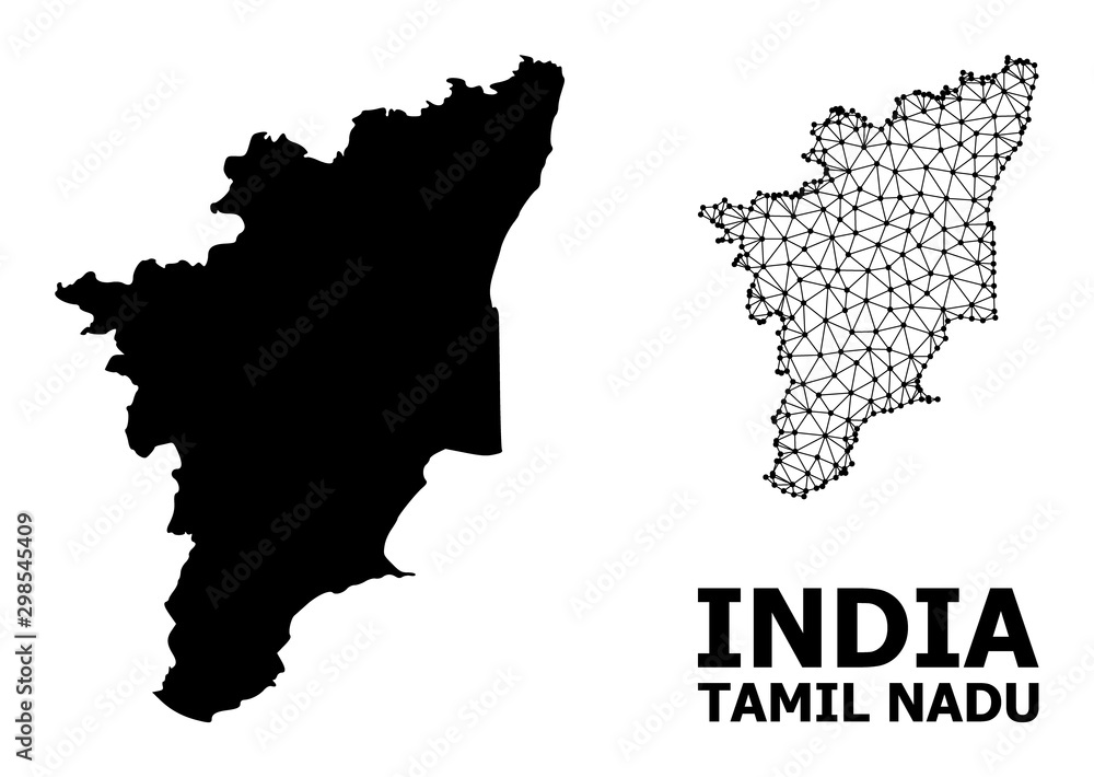 Foto Solid and Network Map of Tamil Nadu State