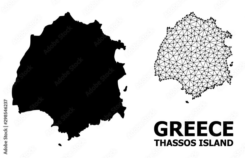 Solid and Mesh Map of Thassos Island