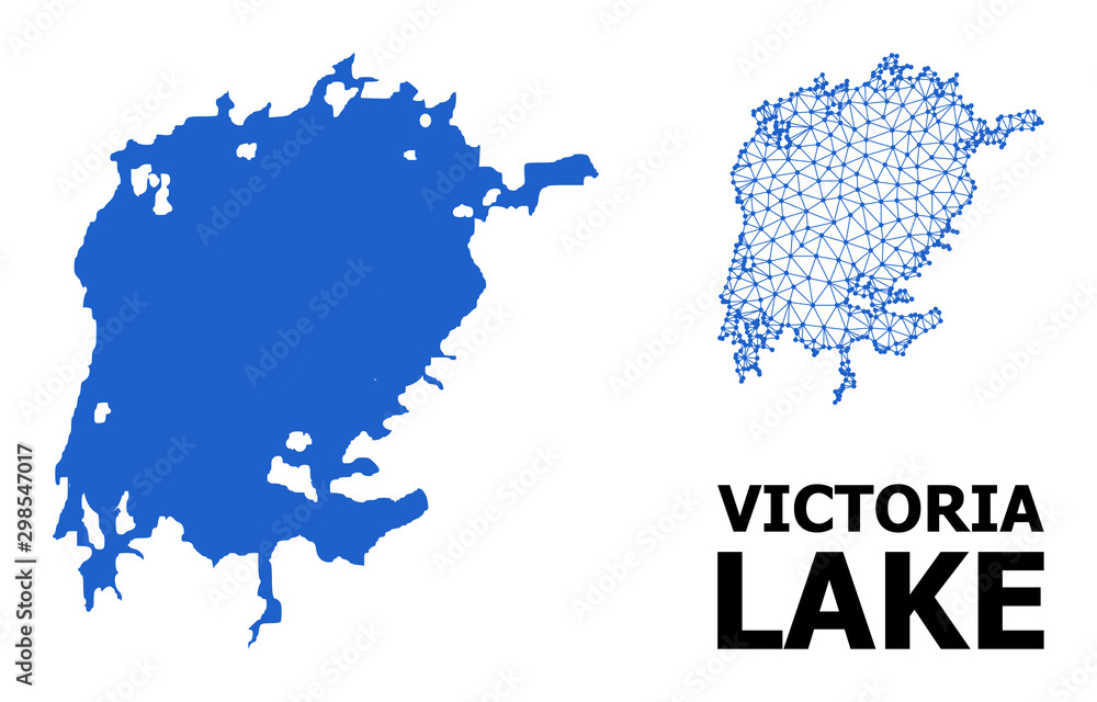 Fototapeta premium Solid and Carcass Map of Victoria Lake