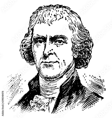 Thomas Jefferson, vintage illustration photo